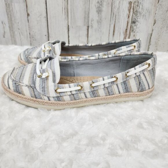 St. John's Bay Payne Flex Form Striped Flats Blue White Size 9 - Picture 2 of 10